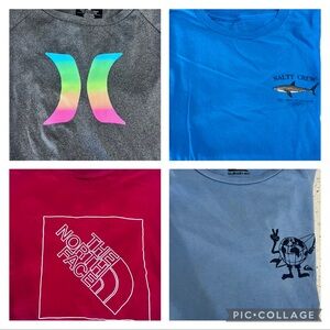 Quiksilver Hurley North Face Salty Crew- T Shirts Boys Kids Large EUC